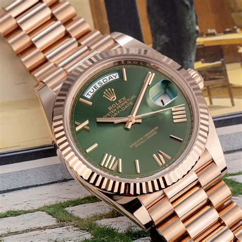 olive dial rolex|Rolex day date 40 228235.